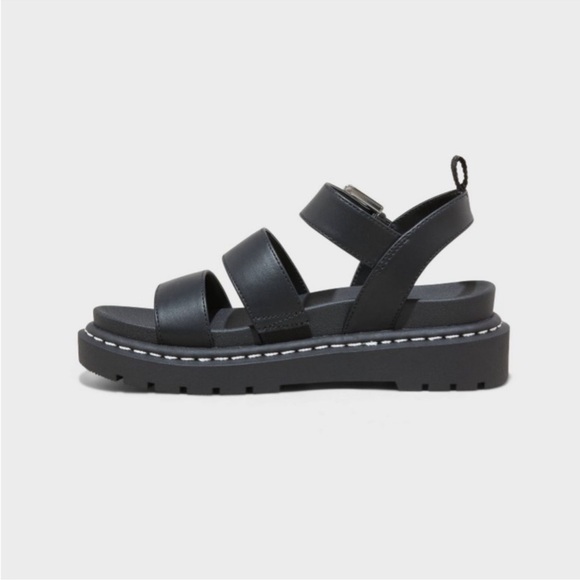 Wild Fable Black Platform Sandals with Adjustable Ankle Strap - Picture 2 of 6